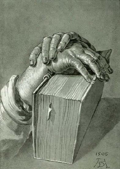 Albrecht Durer Hand Study with Bible - Drawing oil painting picture